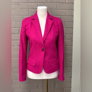J. Crew  NWT  Magenta wool blend Blazer 0